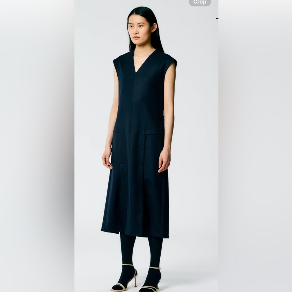 Tibi Superfine Wool Flannel Paneled Dress